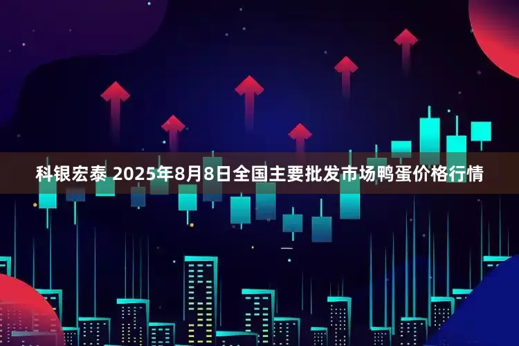 科银宏泰 2025年8月8日全国主要批发市场鸭蛋价格行情